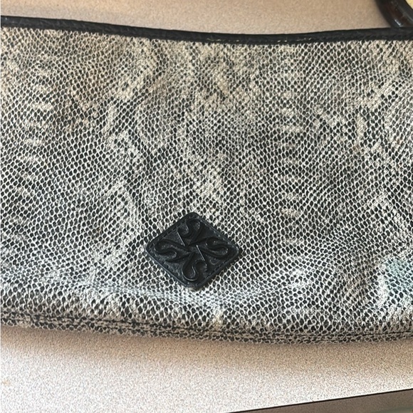 Simply Vera Vera Wang Handbags - Simply Vera Vera Wang Silver Metallic Clutch with Black Trim